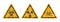 Hazard warning sign and pictograms for toxic, radioactive and biological materials. Management of hazardous substances and