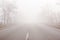 Hazardous driving conditions as you can only see a few feet of the road and the way ahead is obscured by the fog