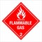 Hazardous HAZMAT Material Label IATA Transportation Flammable Gas