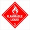 Hazardous HAZMAT Material Label IATA Transportation Flammable Liquid