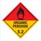 Hazardous HAZMAT Material Label IATA Transportation Subclass 5.2: Organic peroxide oxidizing agent