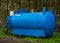 Hazardous liquid tank, Barrel with warning stickers, Portable Silo