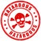 Hazardous material warning vector stamp