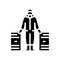 hazardous materials handling glyph icon vector illustration