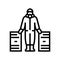 hazardous materials handling line icon vector illustration