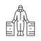 hazardous materials handling line icon vector illustration