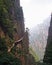 Hazardous pathway over the precipice in Huang Shan, china