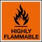 Hazardous Substances Identification Storage Area Marking Label Warning Symbol Highly Flammable