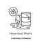 Hazardous waste icon. Toxic or radioactive liquids barrels simple vector illustration