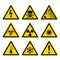 Hazards signs set