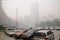 Haze,heavy air pollution in Chengdu(China)