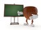 Hazelnut character with blank blackboard