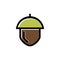 hazelnut icon for packaging nuts. The product contains nuts, love