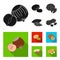 Hazelnut, pistachios, walnut, almonds.Different kinds of nuts set collection icons in black, flat style vector symbol