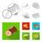 Hazelnut, pistachios, walnut, almonds.Different kinds of nuts set collection icons in outline,flat style vector symbol