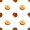 Hazelnut seamless pattern. Natural nut, healthy organic food.