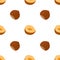 Hazelnut seamless pattern. Natural nut, healthy organic food. Flat style.