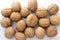 Hazelnuts, hazelnut close-up on a white background, ripe healthy food