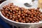Hazelnuts in a plate, nuts.