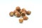 Hazelnuts in a shell, cracked shell and hazelnut`s kernel