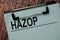 Hazop write on a paperwork isolated on office desk
