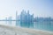 Hazy dubai marina skyline