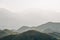 Hazy mountain layers view from the Walker Canyon Trail, in Lake Elsinore, California