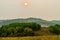 Hazy smokey skies over the county. MD of Ranchlands, Alberta, Canada