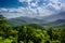 Hazy summer view of the Appalachian Mountains from the Blue Ridge Parkway in North Carolina.