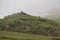 Hazy view of the tea farm and Dingshizhao Lookout