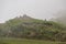 Hazy view of the tea farm and Dingshizhao Lookout