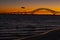 Hazy Winter Sunset over Fire Island Inlet Bridge