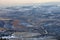 Hazy winter view of Colorado Rocky Mountains