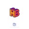 HB logo. H and B letters in block. Multi Colored emblem like 3D.