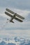 HB-RBG Boeing Stearman Model 75 airplane over the rhine valley in Switzerland