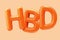 HBD orange foil balloon