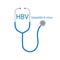 HBV Hepatitis B Virus disease text and stethoscope icon