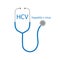 HCV Hepatitis C Virus disease text and stethoscope icon