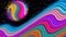 HD abstract colorful 3D liquid planet on dark Background looping video