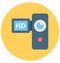 Hd Camcorder Isolated Vector icon that can be easily modified or edit