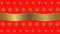 HD Christmas red background with golden disappearing snowflakes and waving ribbon