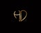 HD initial heart shape Gold colored logo