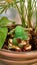 HD photo of a Laughing Buddha in a planter