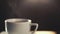 HD video of coffee cup with steam rising