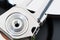 HDD Harddisk internals closeup datadisk