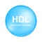 HDL cholesterol icon. Good cholesterin sign. High density lipoprotein symbol isolated on white background. Medical