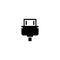 HDMI Cable, Video Audio Plug Connect. Flat Vector Icon illustration. Simple black symbol on white background. HDMI Cable, Video