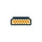 hdmi port vector icon. computer component icon flat style. perfect use for logo, presentation, website, and more. simple modern