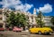 HDR - Beautiful american convertible vintage cars parked in Havana Cuba before the gran teatro - Serie Cuba Reportage