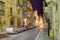 HDR night photo of a historic street of the Valletta city, capital of Malta